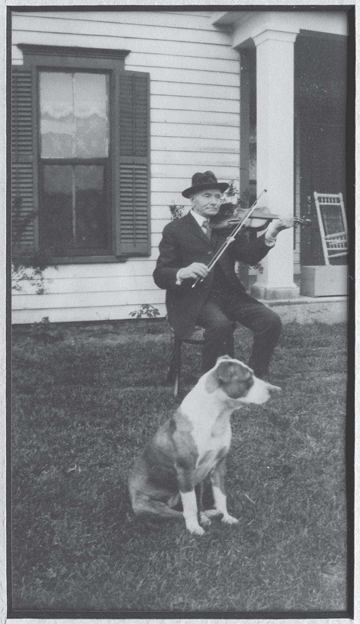 A Man in a Suit Playing the Violin